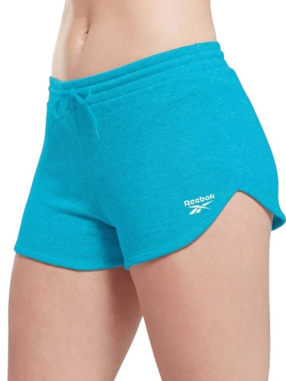 Reebok Womens Identity French Terry Slim fit Shorts Bold Cyan Size 2XL NWT